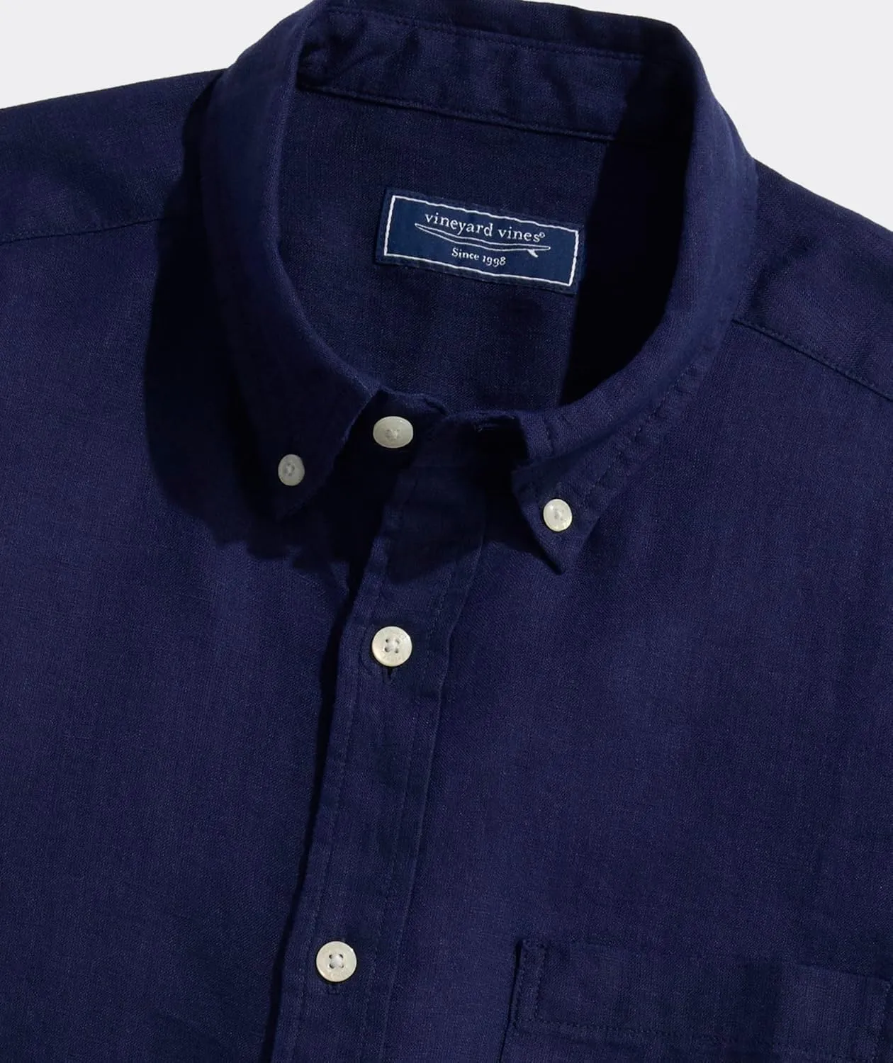 vineyard vines Men's Linen Surfside Solid Shirt