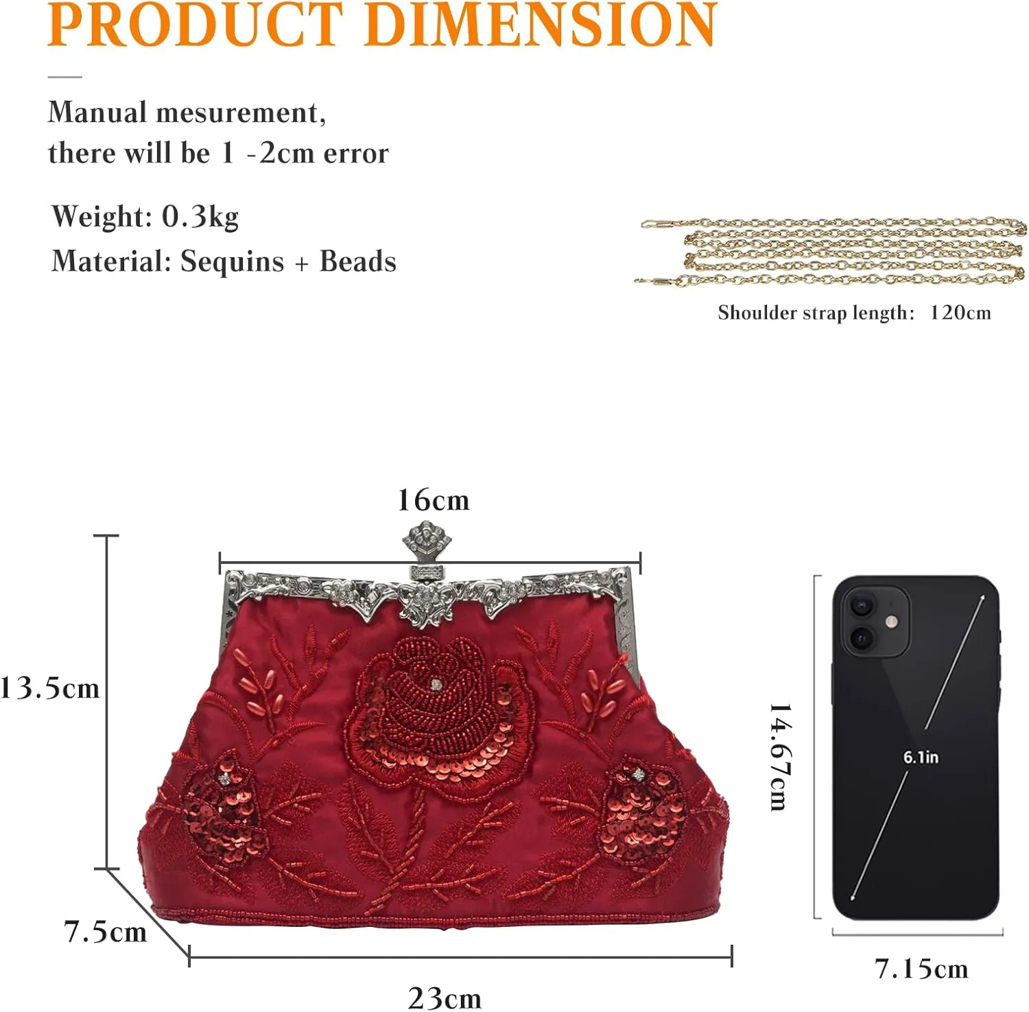 Vintage 1920s Beaded Evening Bag Pearl Clutch Bag for Women Sequin Handbag Bridal Wedding Purse Floral Shoulder Bag