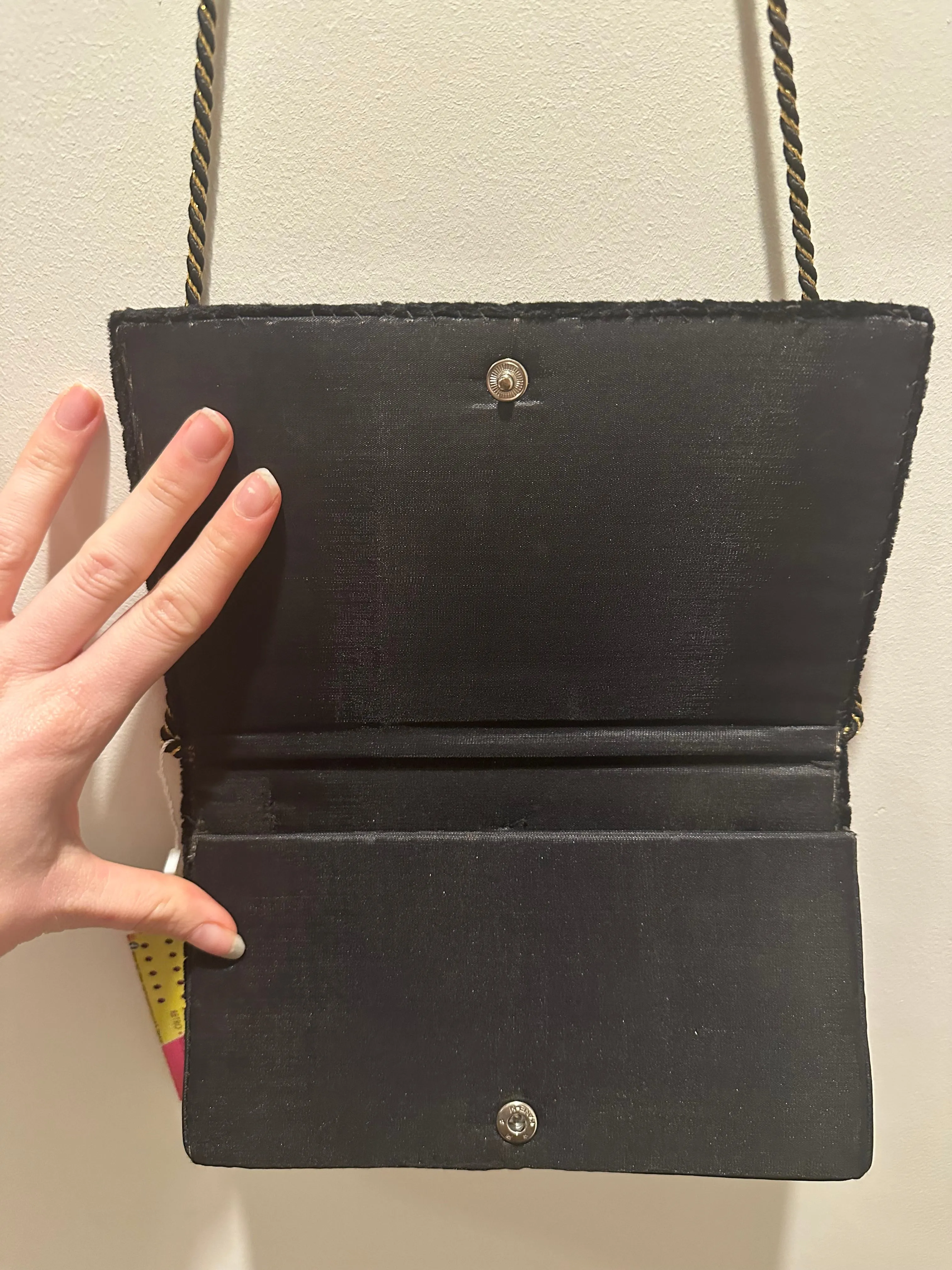 Vintage 50s embellished handbag. Black velvet bag. Evening/ glam.