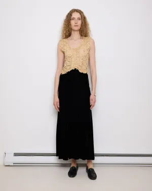 Vintage Lace and Velvet Dress