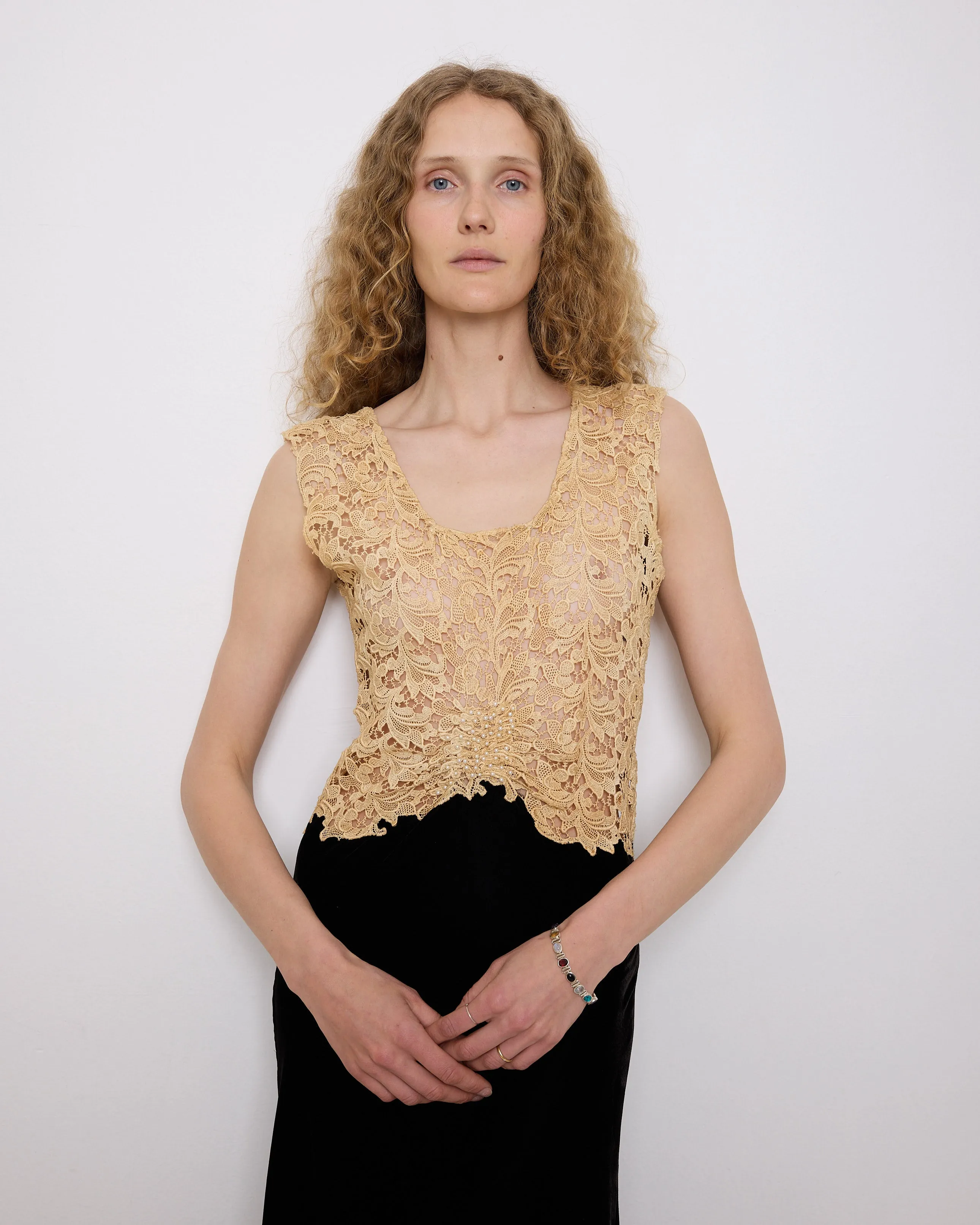Vintage Lace and Velvet Dress