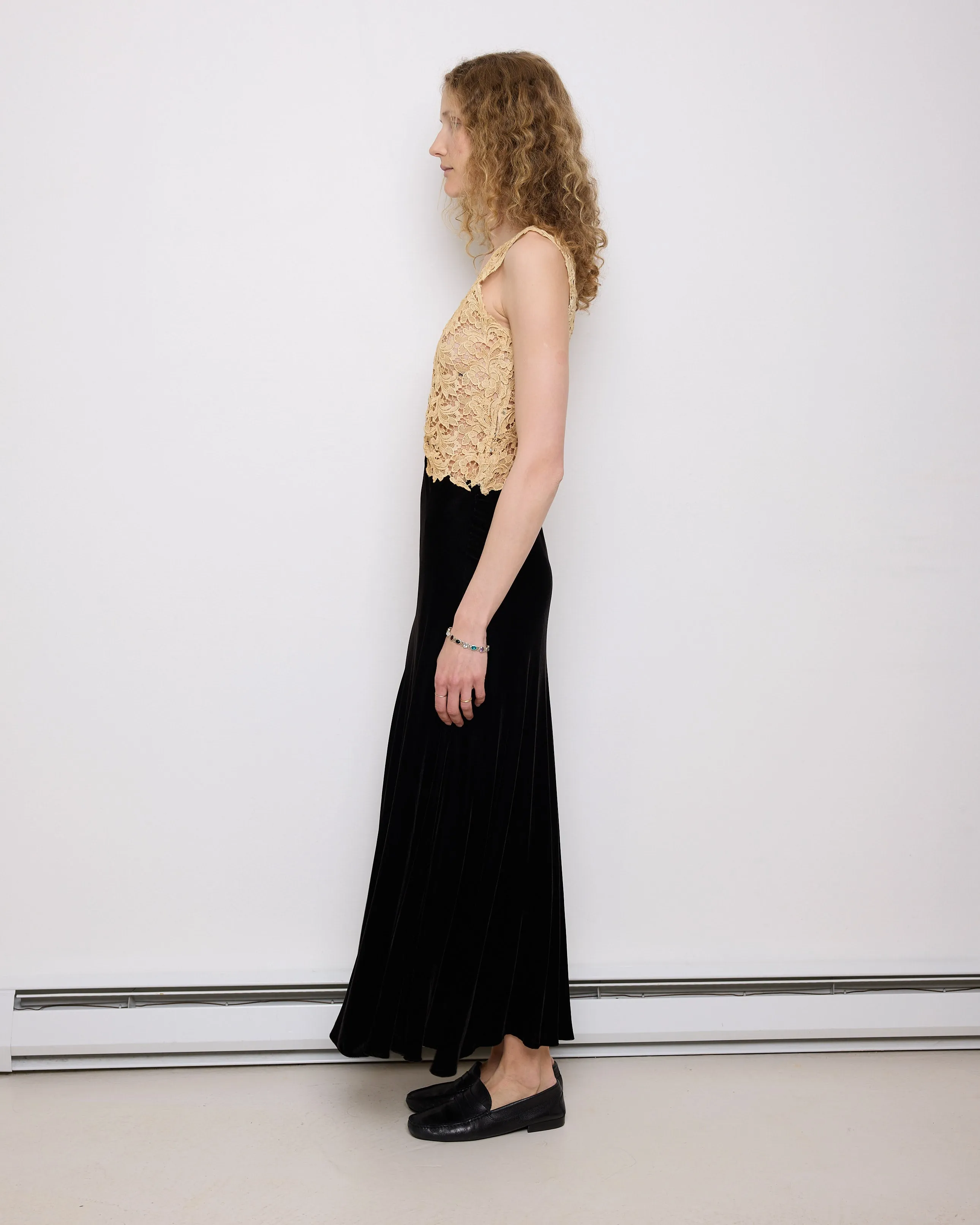 Vintage Lace and Velvet Dress