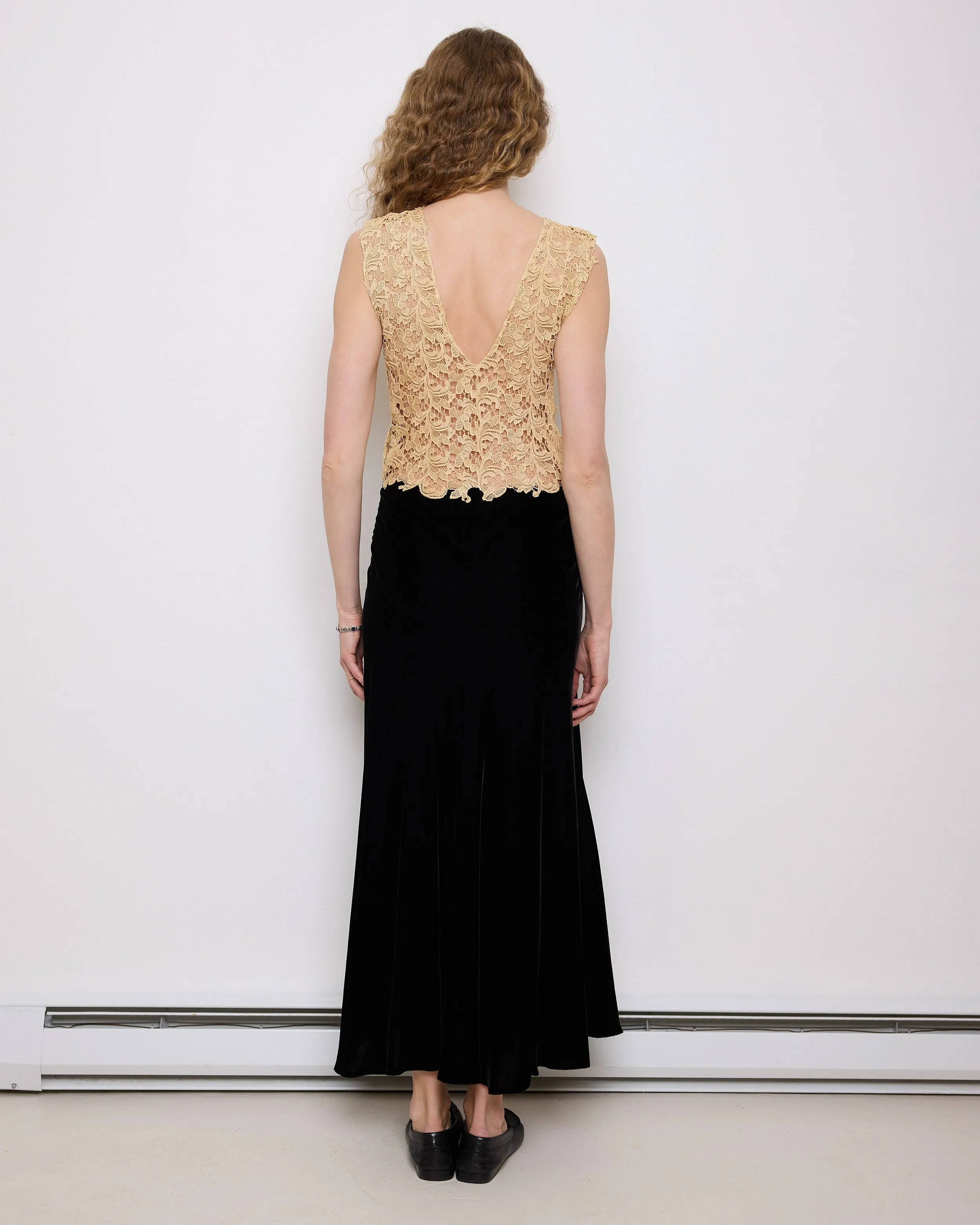 Vintage Lace and Velvet Dress