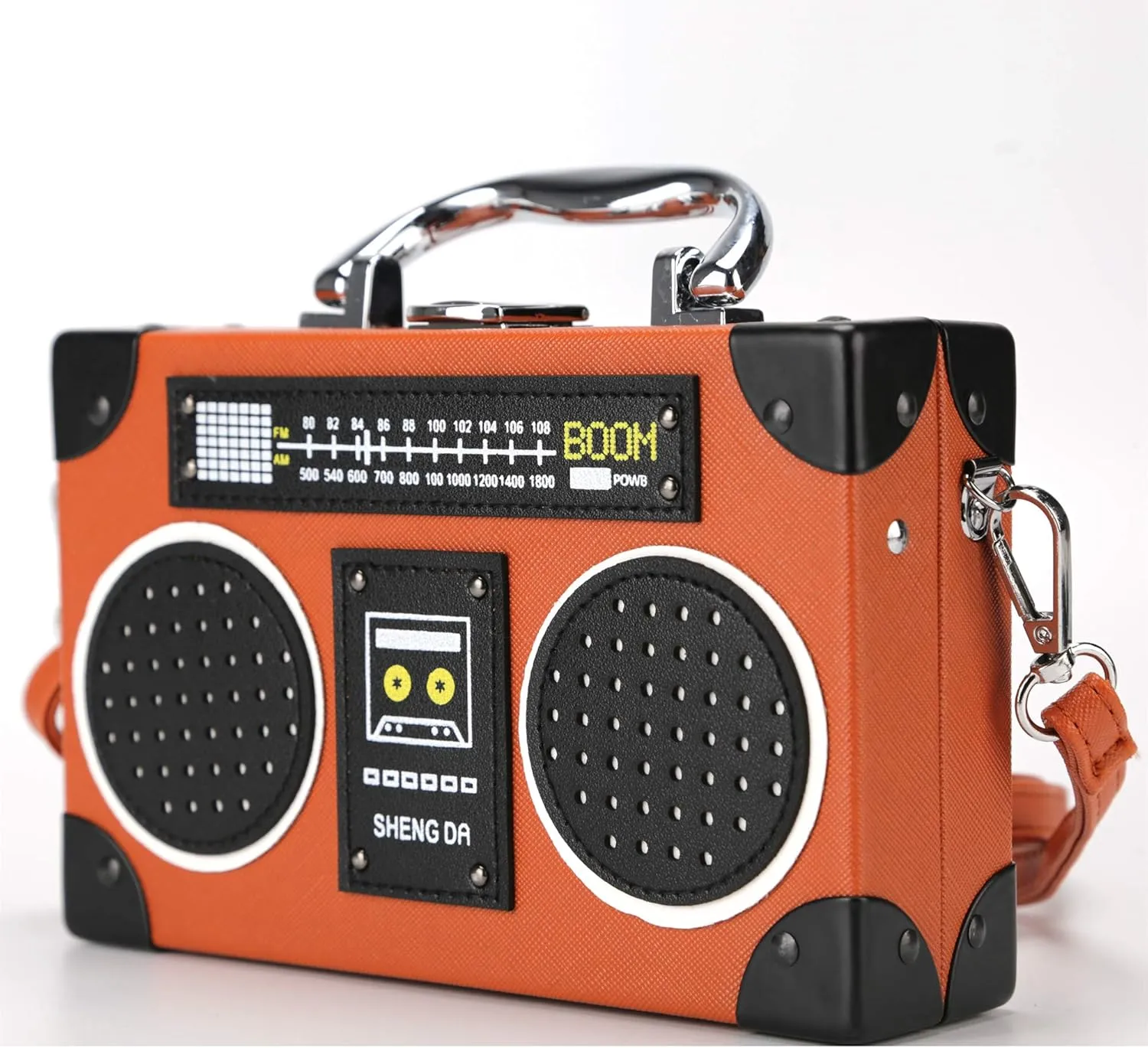 Vintage Radio Shaped Bag,PU Elegant Evening Crossbody Handbag for Women