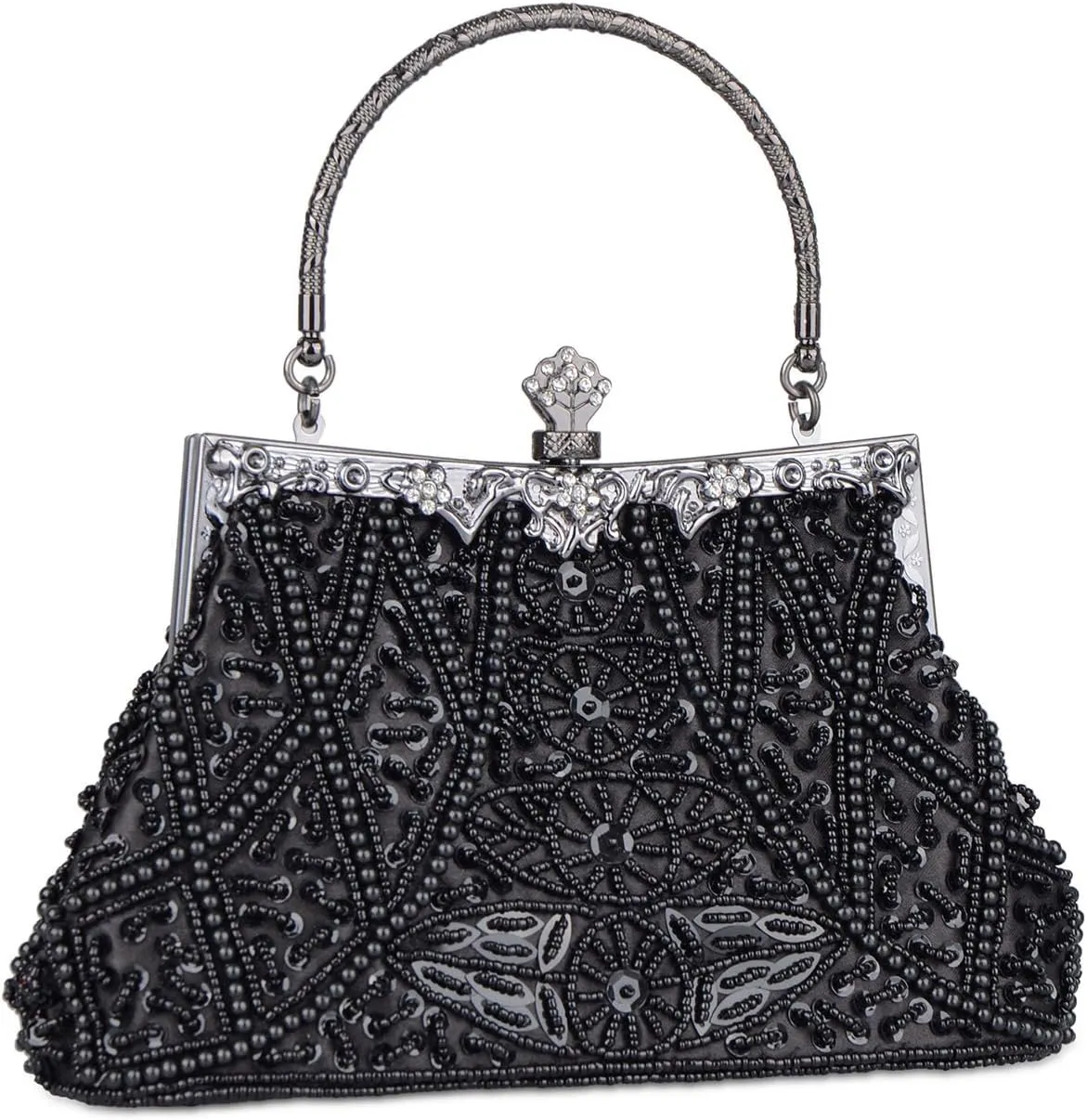 Vintage Style Handbag Beaded Sequined Evening Bag Wedding Party Handbag Rhinestone Clutch Purse