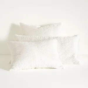 Viola Velvet Dove White Quilted Sham, Standard Size, Ivory Solid Pattern