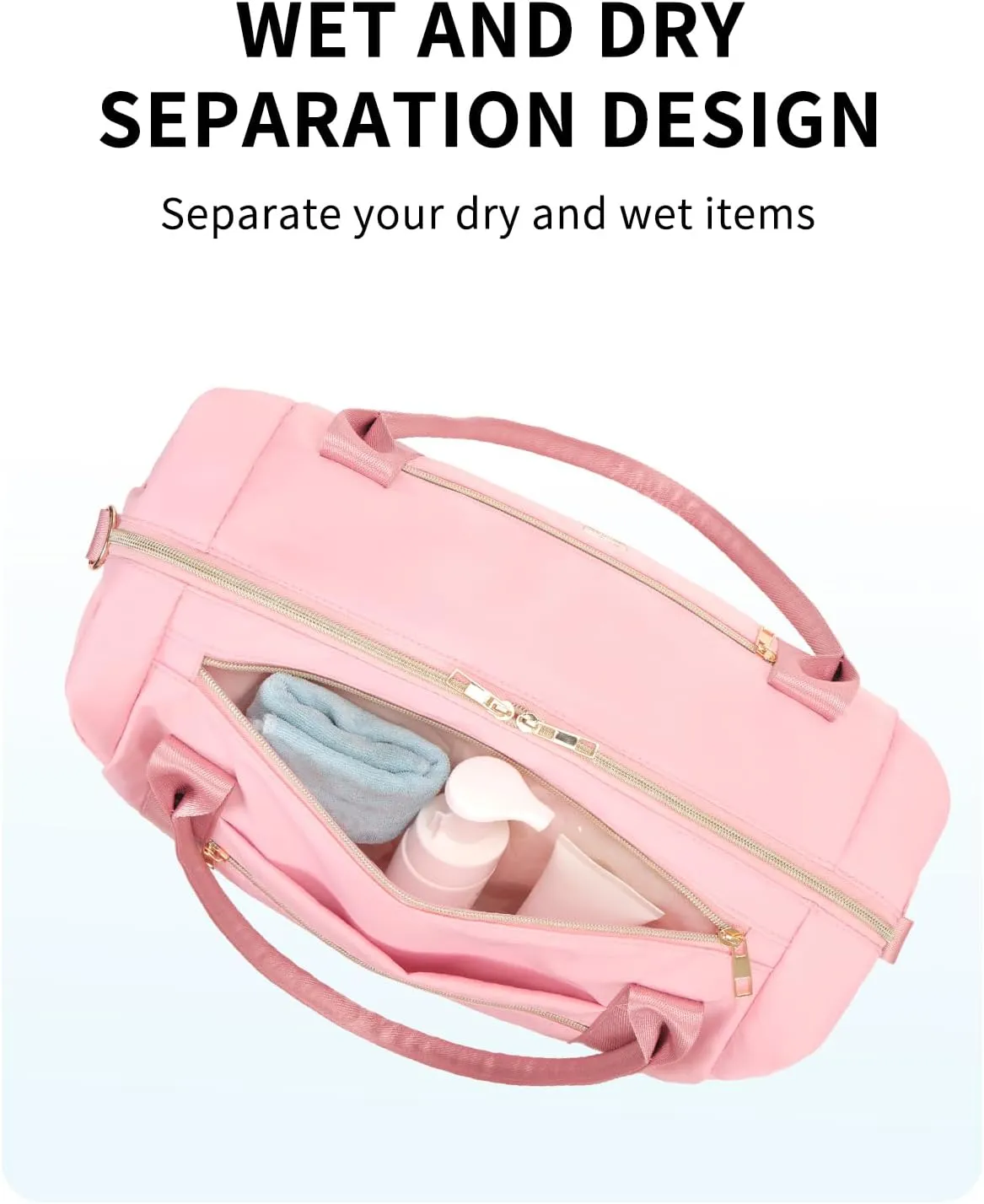 WANDF For Spirit Airlines Personal Item Bag 18x14x8 Underseat with Wet Pocket & Shoe Compartment & Tsa Approved Toiletry Bag