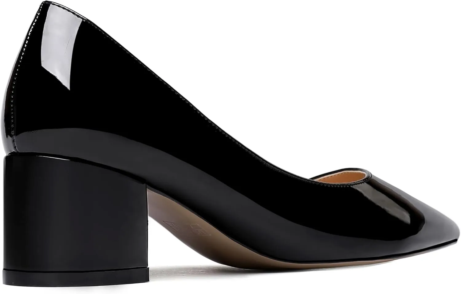 WAYDERNS Women's Pointed Toe Patent Leather Slip On Chunky Low Heel Pumps Office Work Dress Court Shoes 2 Inch