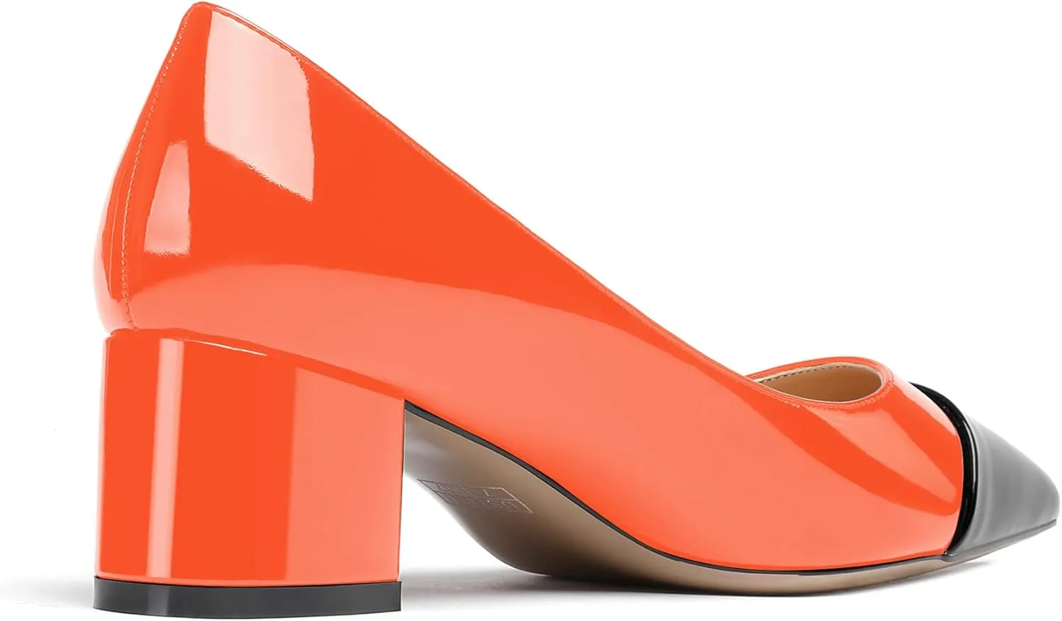 WAYDERNS Women's Pointed Toe Patent Leather Slip On Chunky Low Heel Pumps Office Work Dress Court Shoes 2 Inch