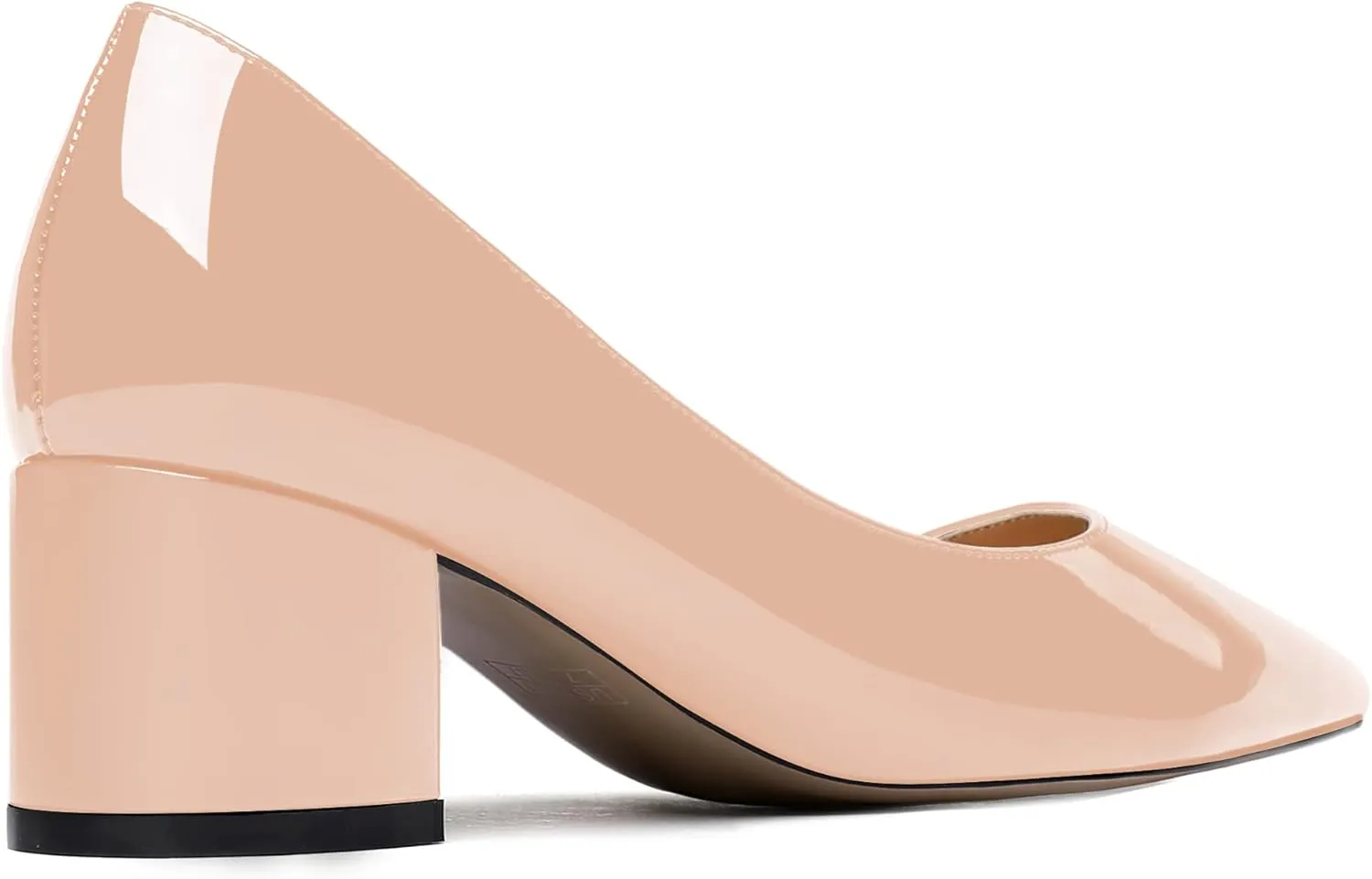 WAYDERNS Women's Pointed Toe Patent Leather Slip On Chunky Low Heel Pumps Office Work Dress Court Shoes 2 Inch