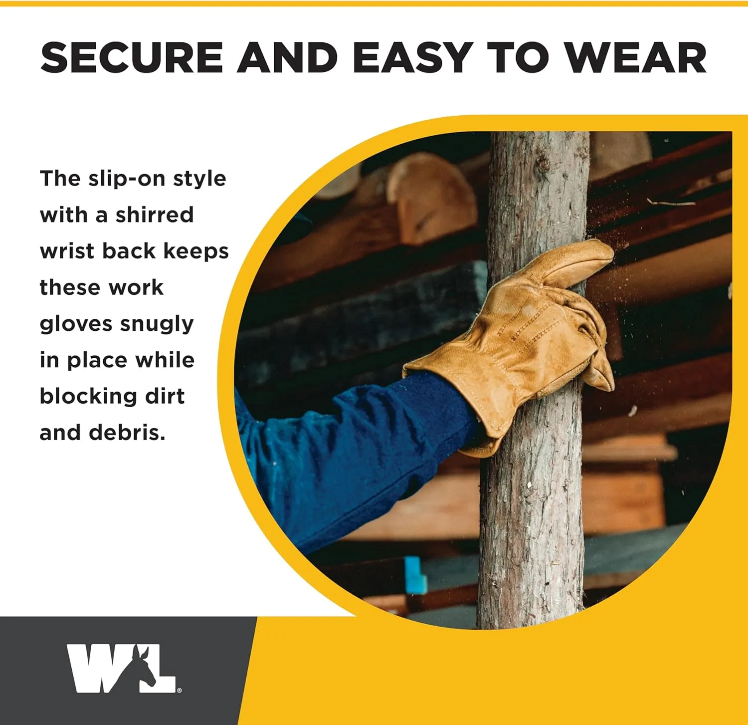 Wells Lamont Leather Work Gloves for Men, Reinforced Cowhide with Palm Patch, Saddletan, Small (1129S)
