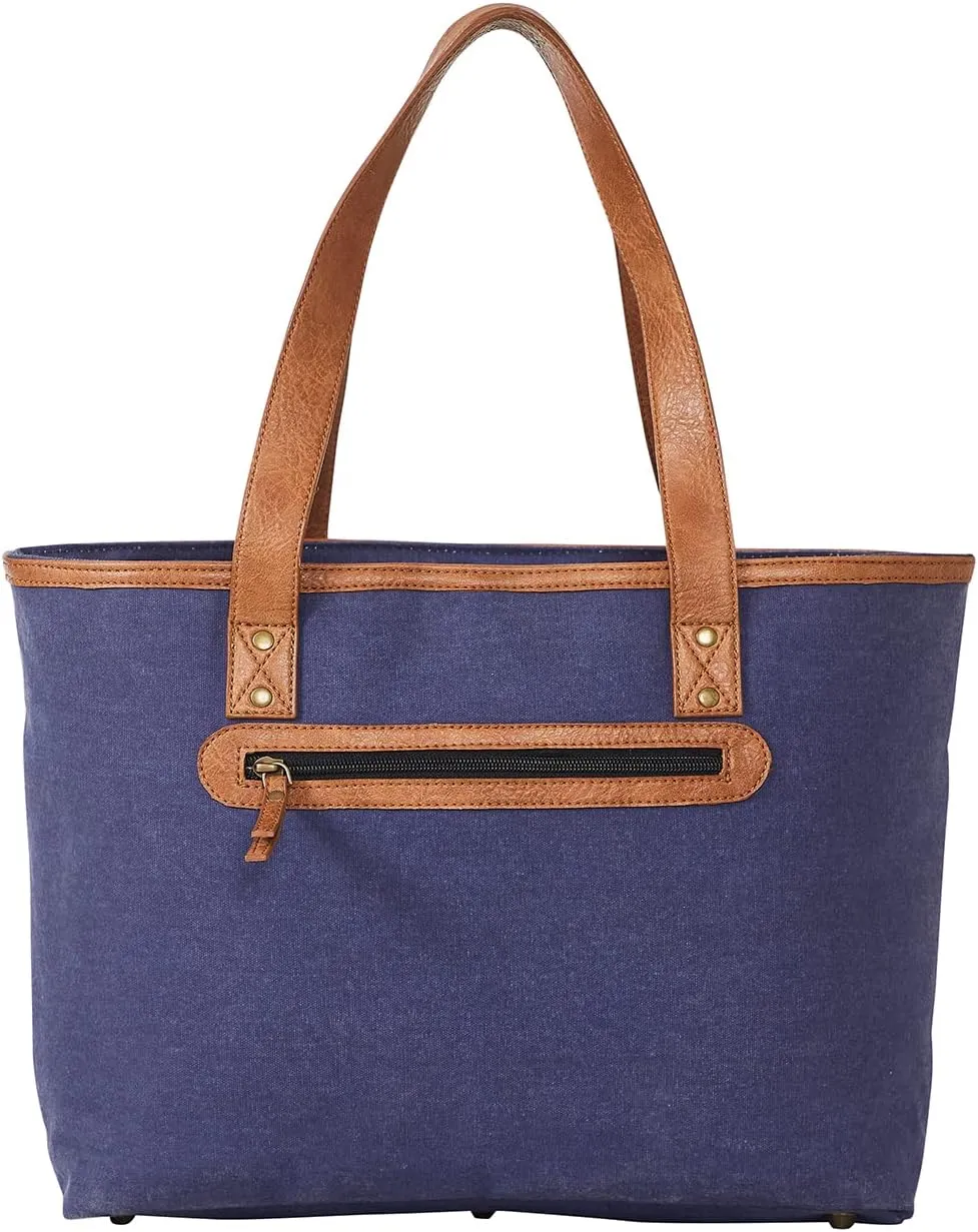 Western Style Upcycled Recycled Vintage Shoulder Bag with Laptop Compartment and Vegan Leather