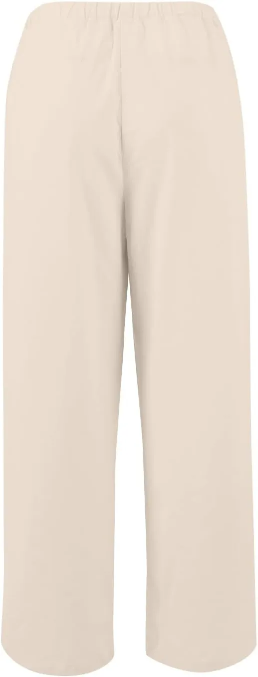 Wide Leg Linen Pants Women Drawstring High Waist Lightweight Palazzo Pants Lounge Boho Beach Flowy Trousers w/Pockets