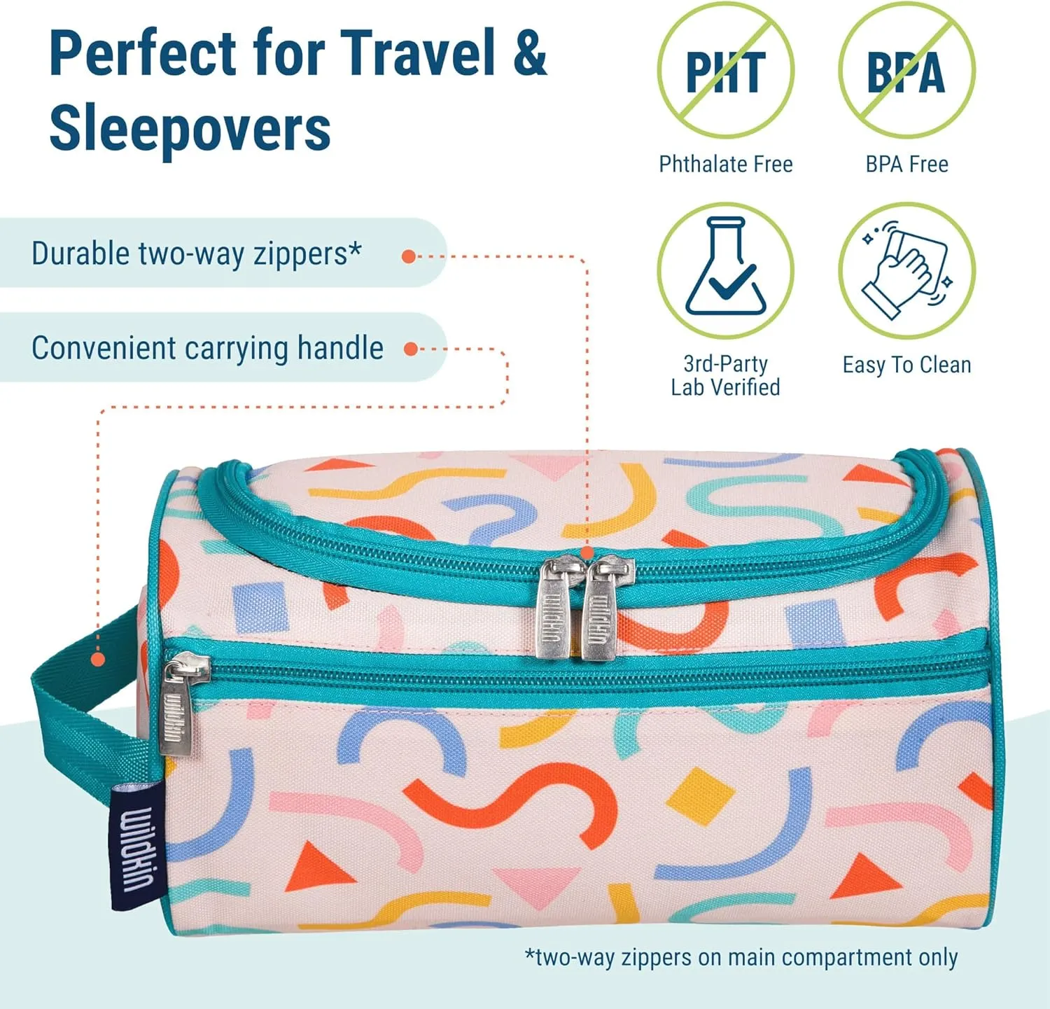 Wildkin Toiletry Bag for Boys and Girls, Ideal for School, Weekend, or Overnight Travel