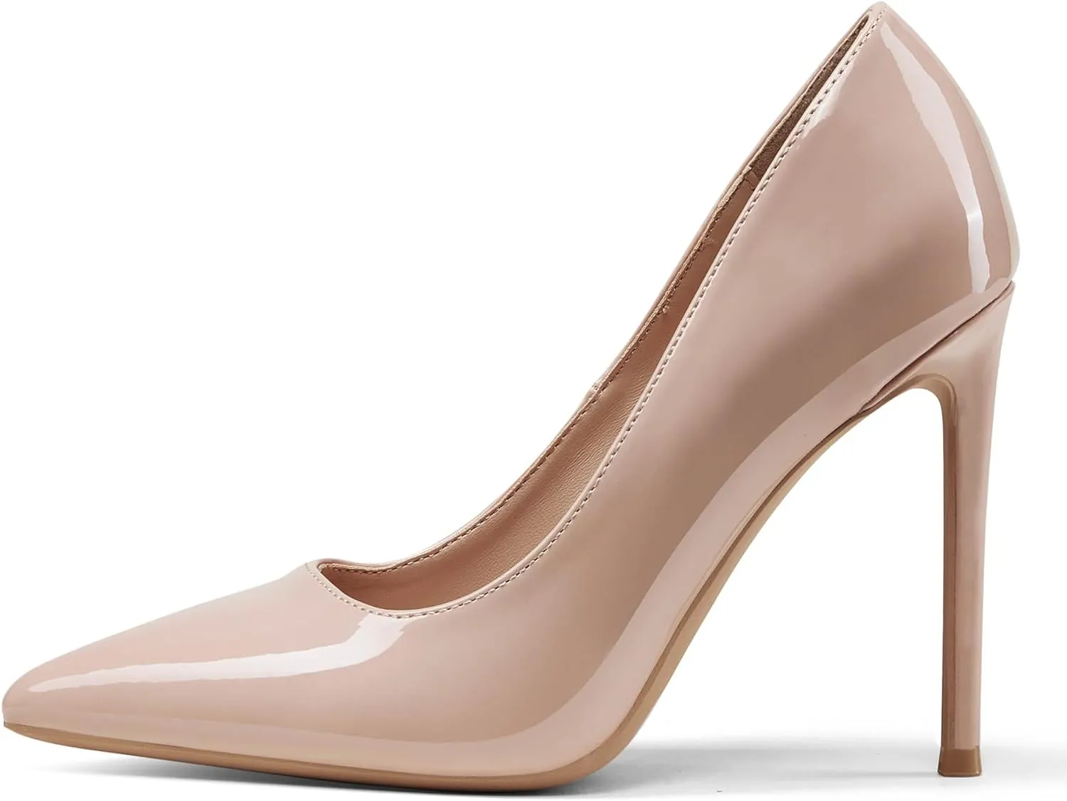 Women High Heels 4 inch Stiletto Pumps Sexy Pointed Toe Patent Leather Slip On High Heel Dress Evening Party Pump Shoes
