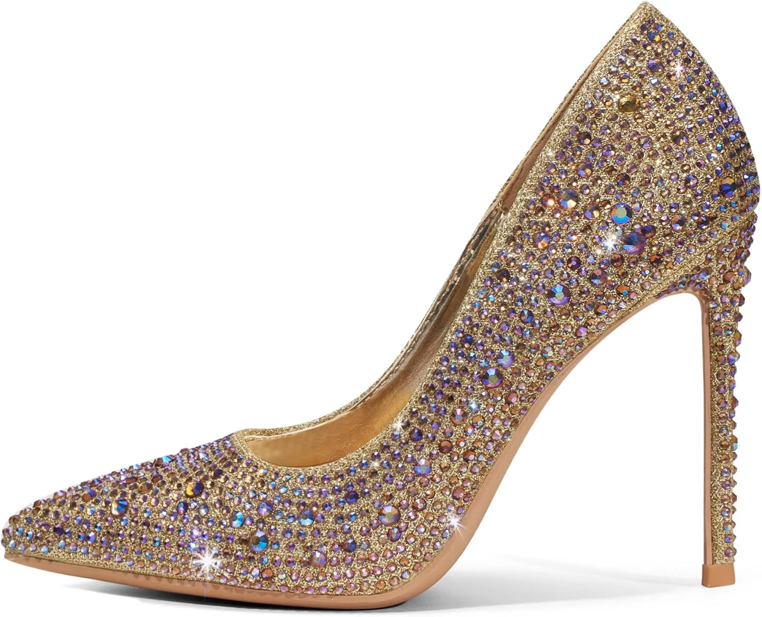Women High Heels 4 inch Stiletto Pumps Sexy Pointed Toe Patent Leather Slip On High Heel Dress Evening Party Pump Shoes