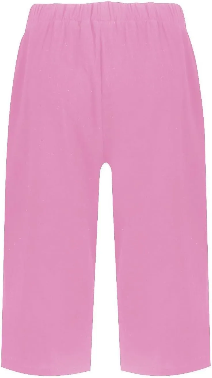 Women Linen Pants Summer Waist Cotton Trouser Cropped Wide Leg Pants High Waist Linen Pants Women