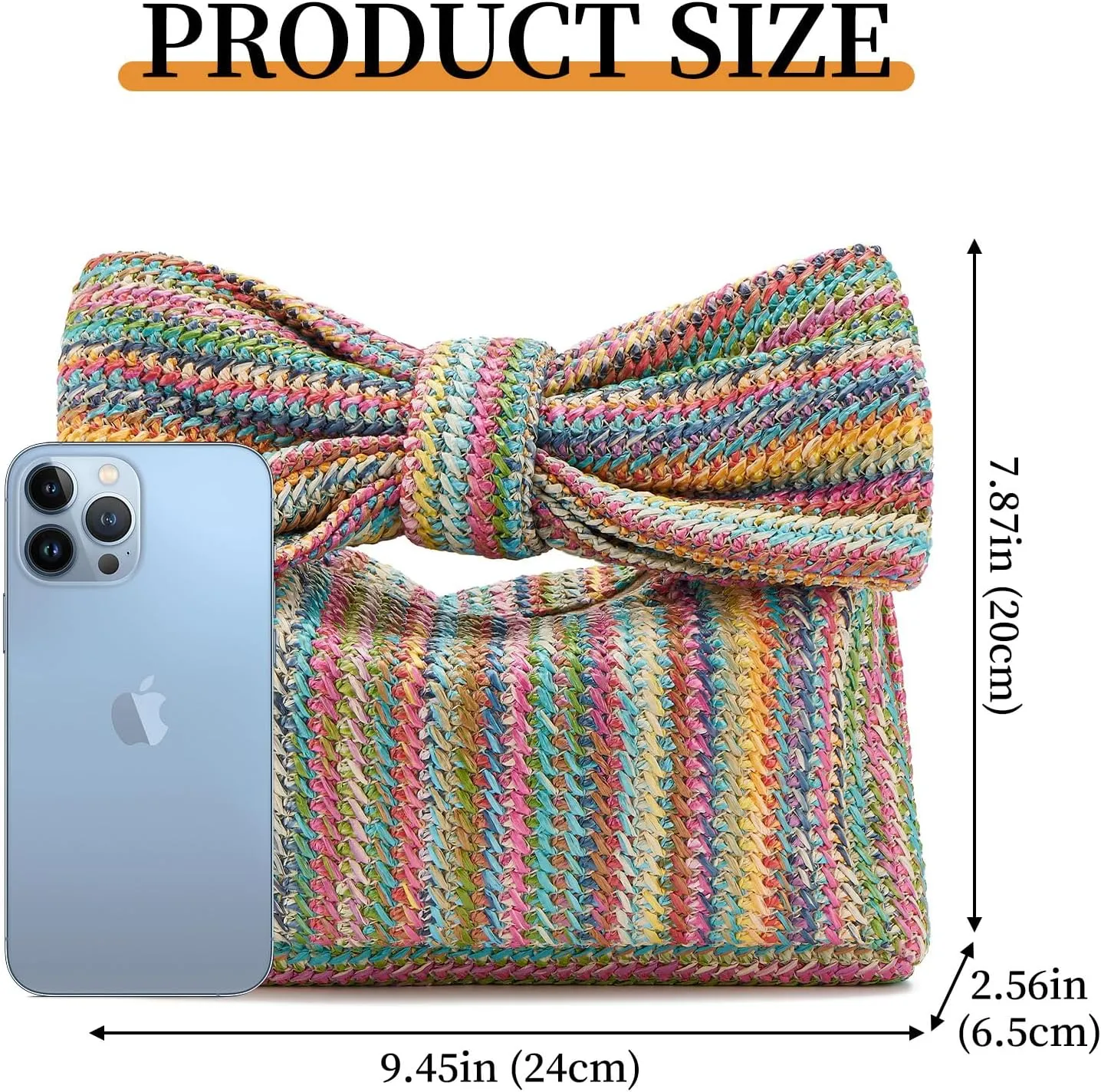 Women Straw Clutch Purses Bow Purse Summer Beach Bags Stylish Handmade Woven Handbags for Party Wedding Vacation