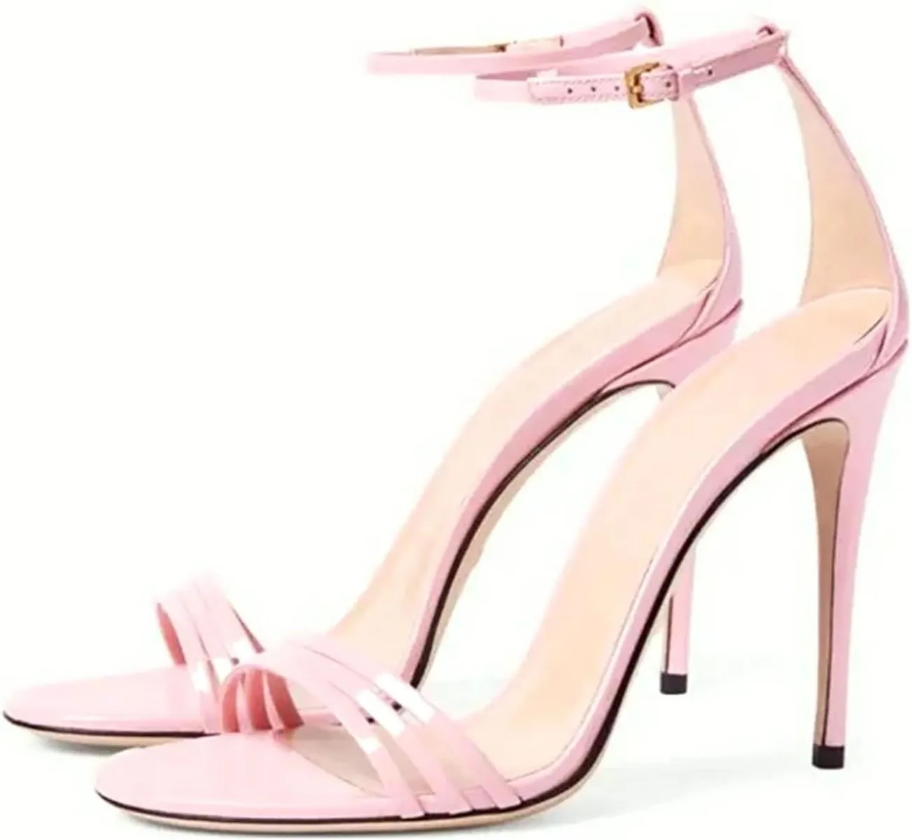 Women's 3-Strap Peep Toe Sandals, Stiletto Heels Evening Wedding Party