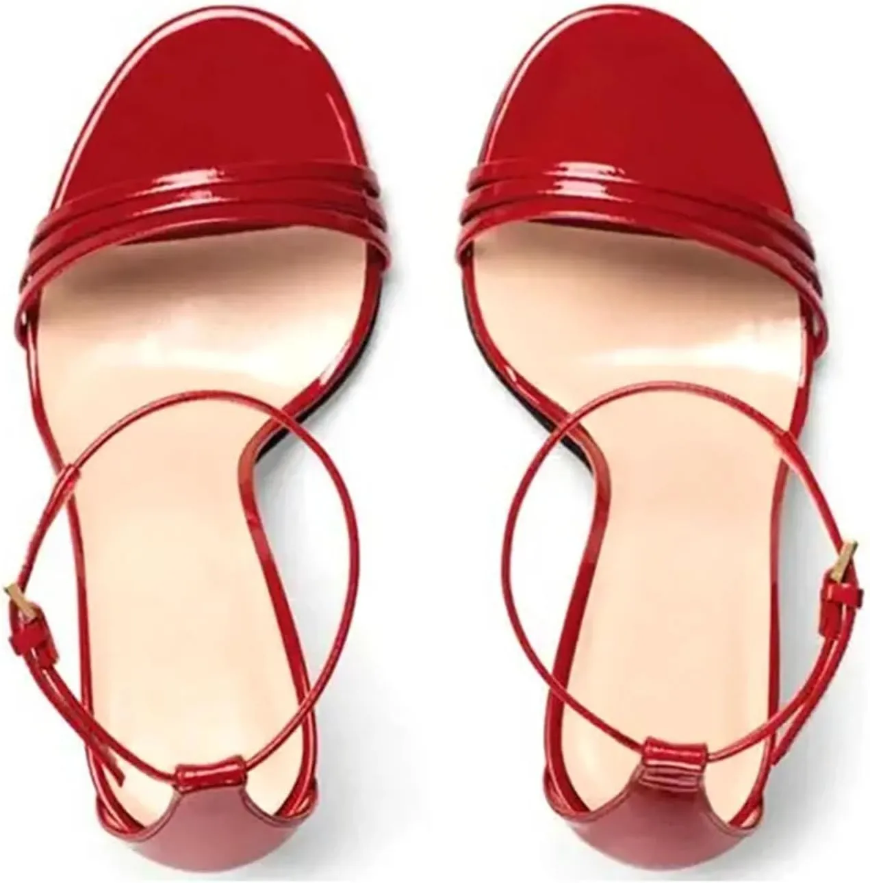 Women's 3-Strap Peep Toe Sandals, Stiletto Heels Evening Wedding Party