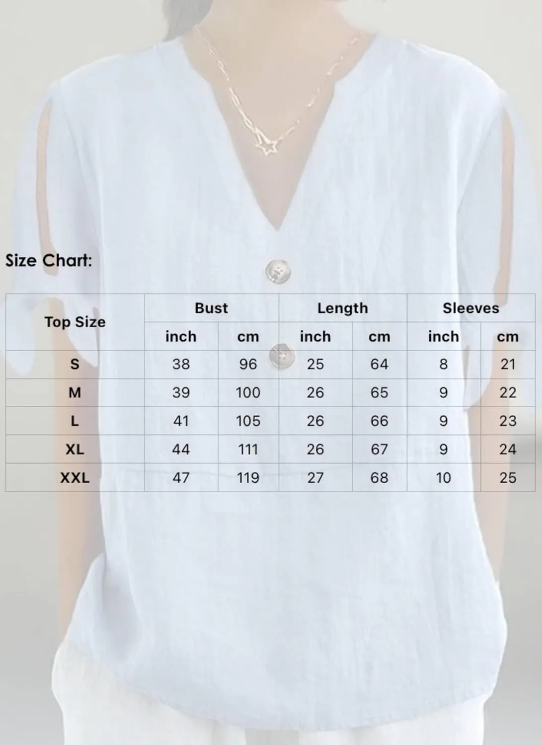 Women's Blue Solid Short Split Sleeve V-Neck Shirts Button Embellished Casual Pullover Tops 2025 Summer Fashion