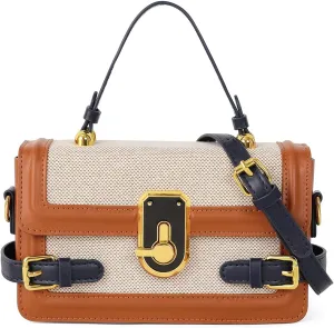 Womens Chic Crossbody Shoulder Bags Small Totes PU Leather Evening Clutch Purse Splicing Handbag Elegant Satchel