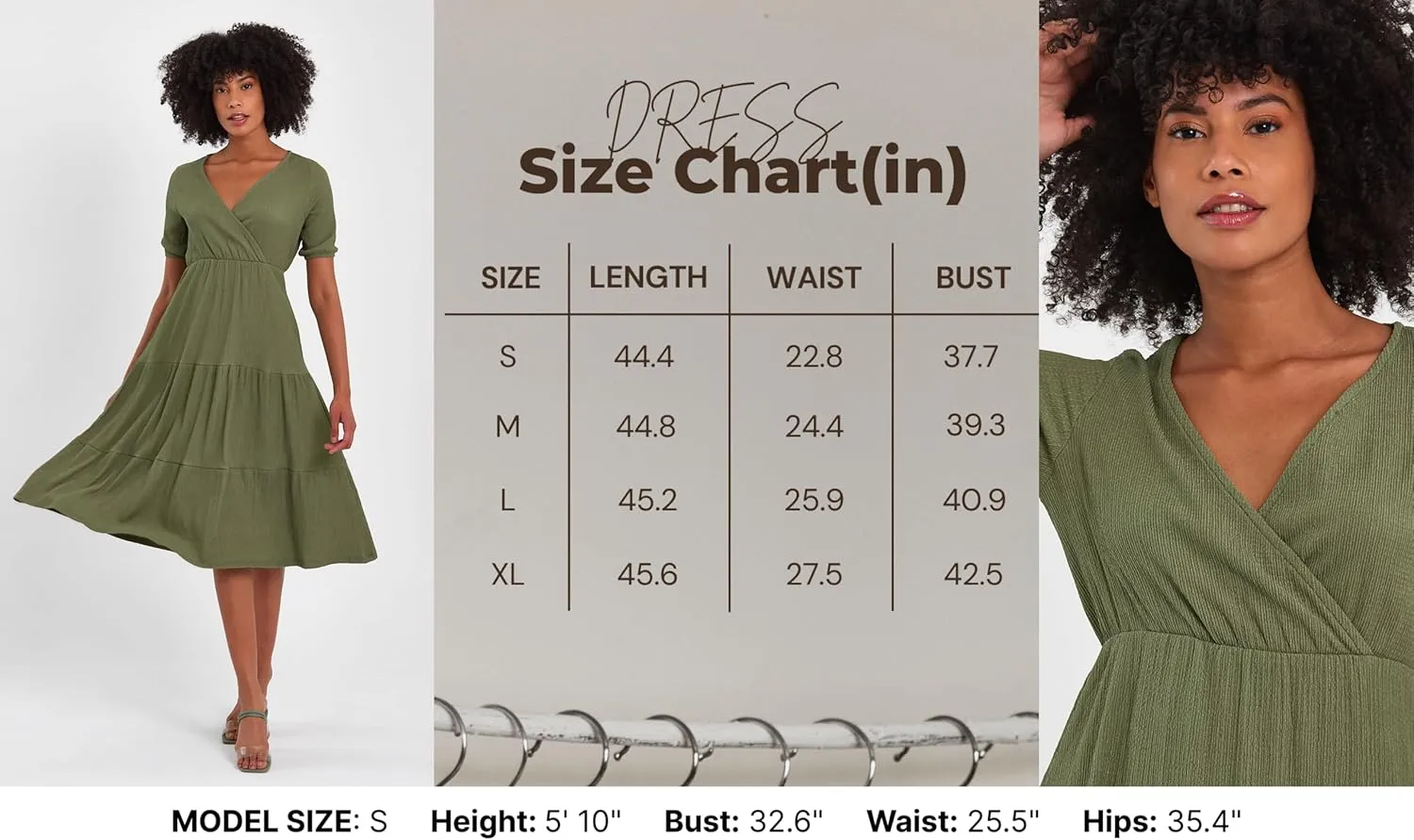 Women's Cross Wrap V Neck Short Sleeve Smocked A Line Casual Club Party Evening Tiered Midi Dresses