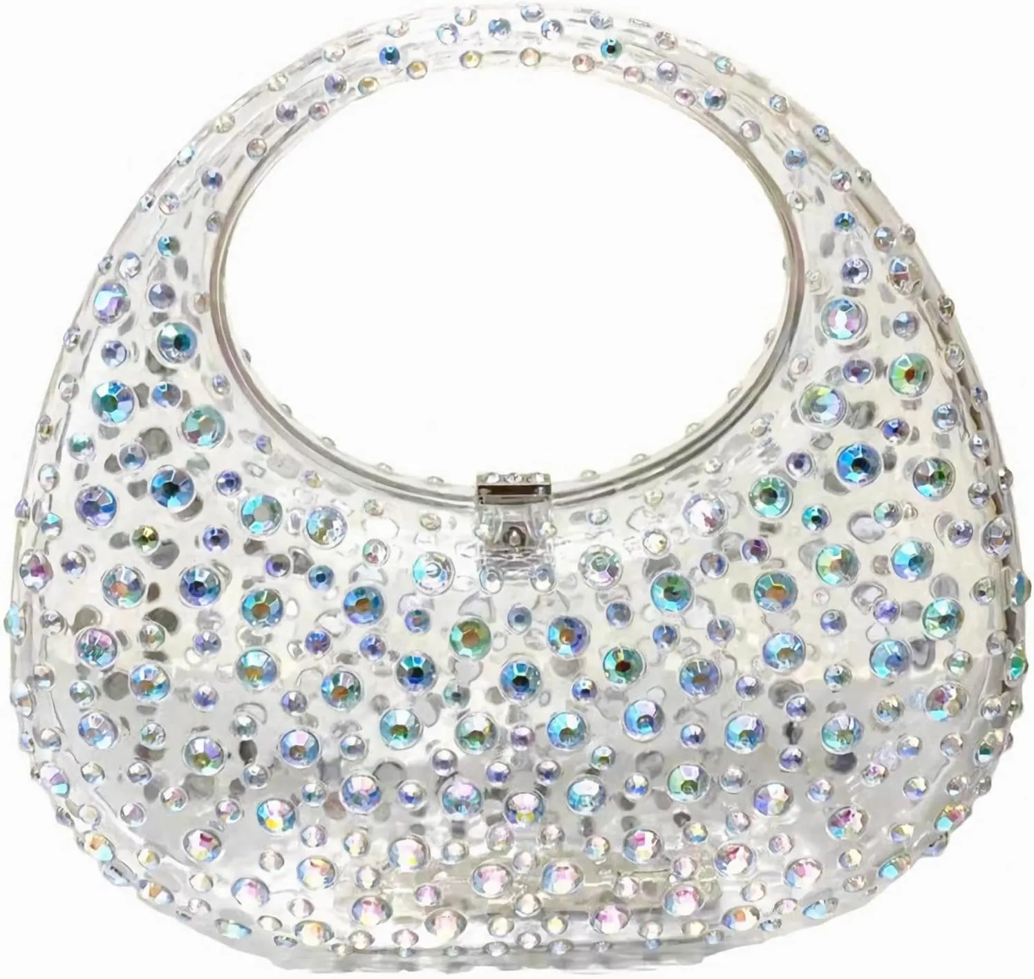 Women's Evening Bag Sparkly Rhinestone Clutch Purse Bling Acrylic Top-handle Bag for Women