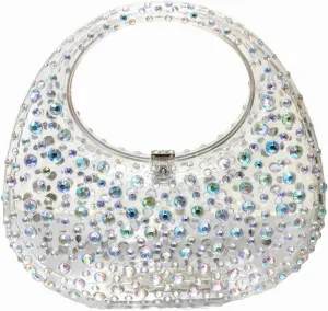 Women's Evening Bag Sparkly Rhinestone Clutch Purse Bling Acrylic Top-handle Bag for Women