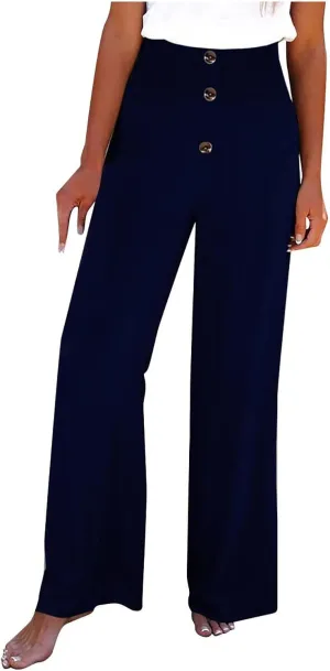 Women's Linen Summer Palazzo Pants Lounge Loose Paperbag Waist Trousers Solid Comfy Pants Summer Outfits 2025 Trendy