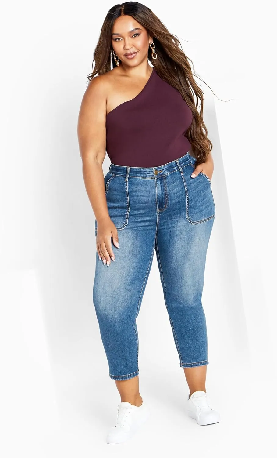 Women's Plus Size Ella Thick Waistband Ankle Jean