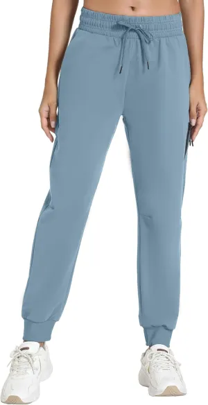 Women's Quick-Dry Lightweight Joggers - Elastic Waist Hiking Pants with Pockets for Outdoor, Athletic & Travel
