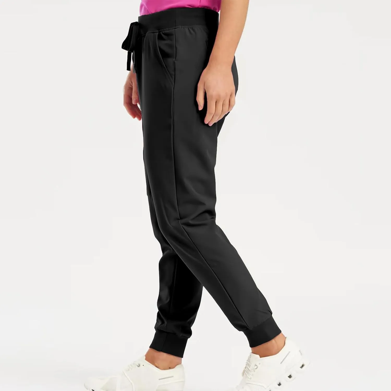 Womens Scrub Pants Soft Stretch Yoga Style with Pockets Slim Drawstring Jogger Scrubs Medical Nursing Scrub Bottom