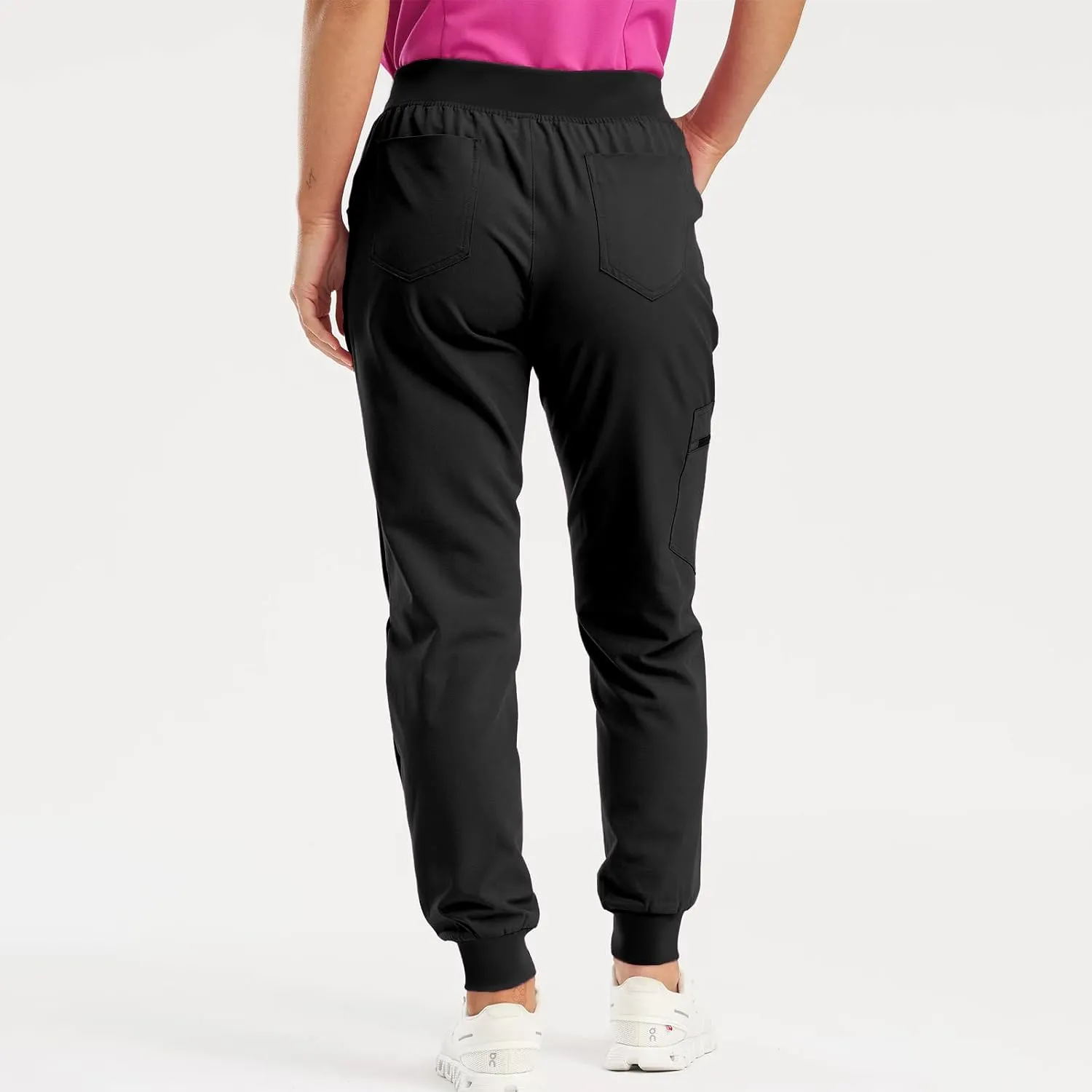 Womens Scrub Pants Soft Stretch Yoga Style with Pockets Slim Drawstring Jogger Scrubs Medical Nursing Scrub Bottom