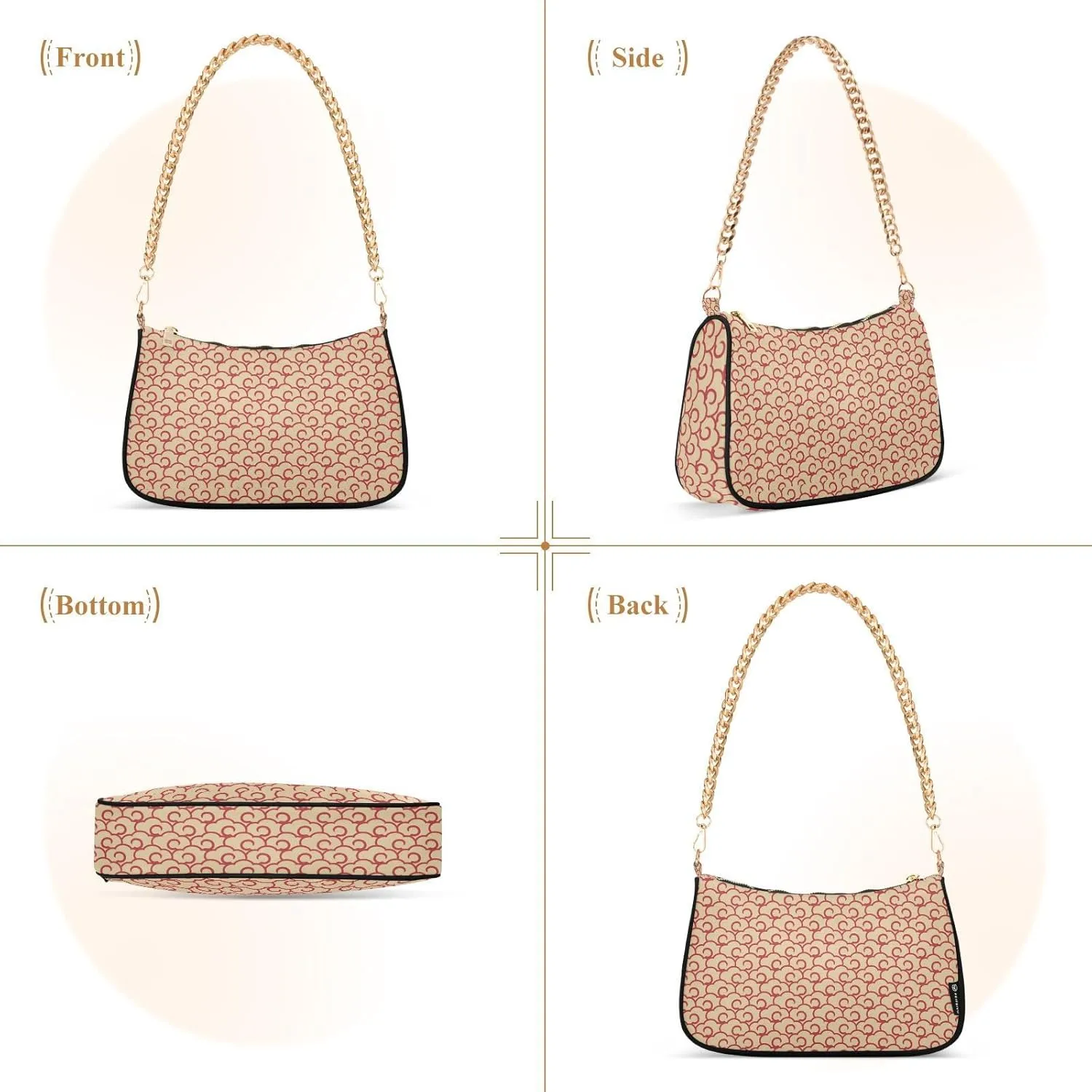 Women's Shoulder Handbags Chain Shoulder Brace for Women Bag Clouds Print Ladies Vacation Handbags Tote Purse,Multi1