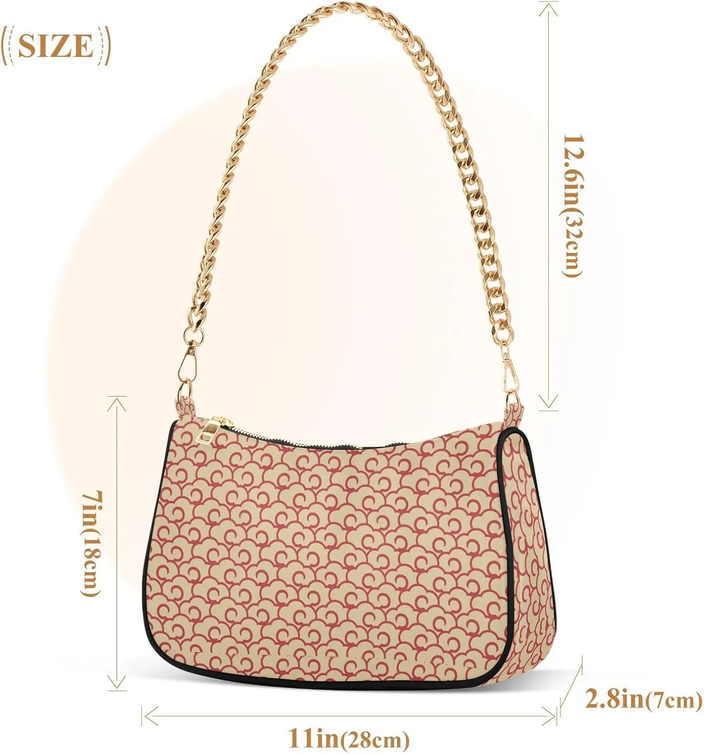 Women's Shoulder Handbags Chain Shoulder Brace for Women Bag Clouds Print Ladies Vacation Handbags Tote Purse,Multi1