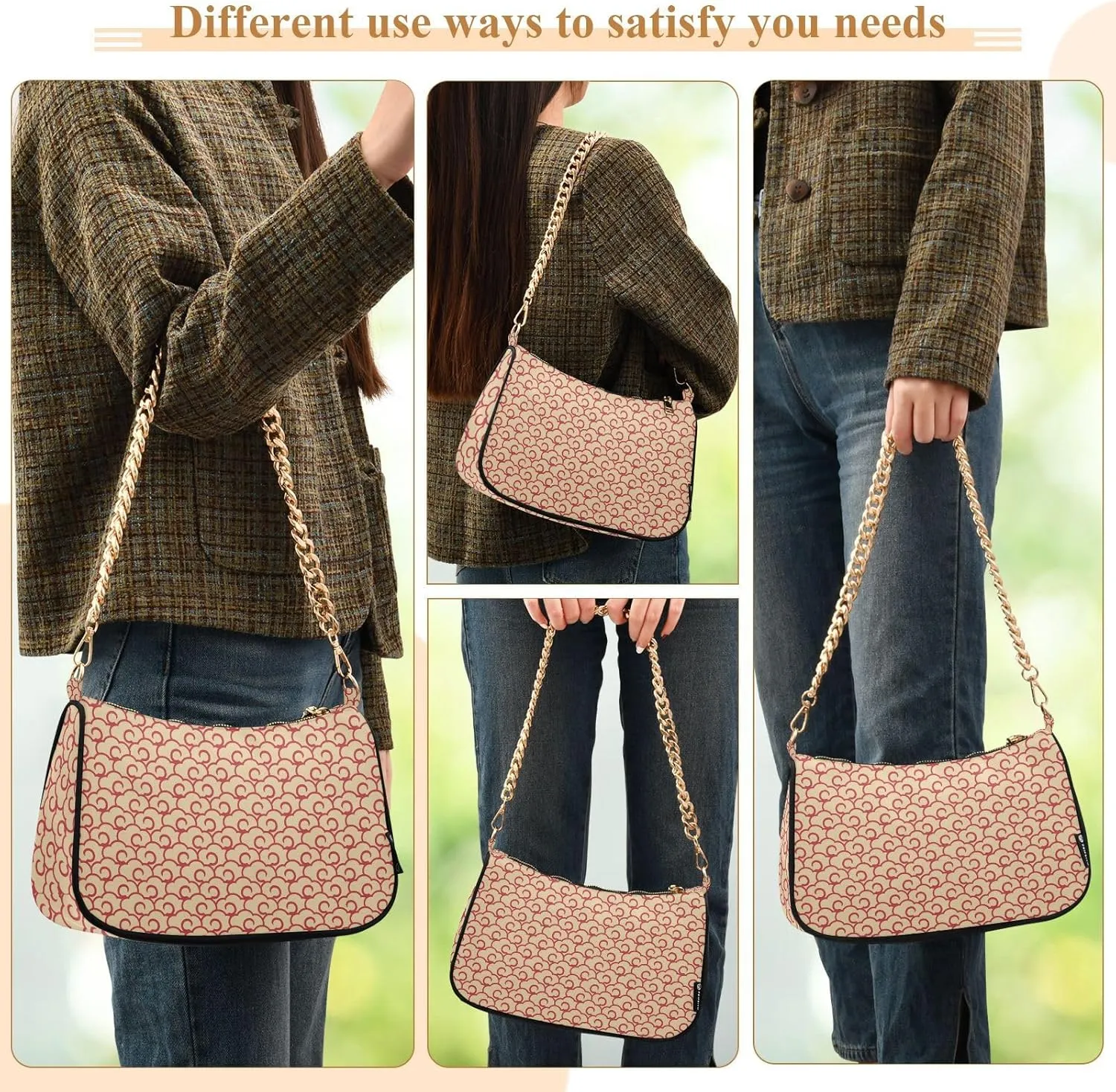 Women's Shoulder Handbags Chain Shoulder Brace for Women Bag Clouds Print Ladies Vacation Handbags Tote Purse,Multi1