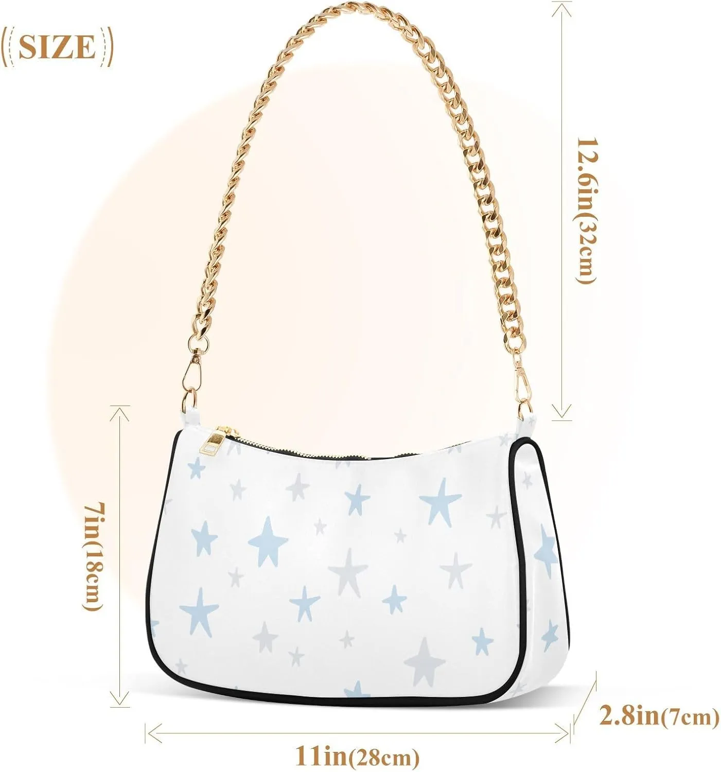 Women's Shoulder Handbags Chain Shoulder Brace for Women Bag Graphic Prints Ladies Vacation Handbags Tote Purse,Multi1