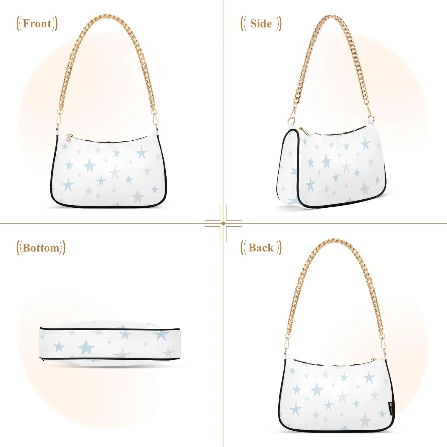 Women's Shoulder Handbags Chain Shoulder Brace for Women Bag Graphic Prints Ladies Vacation Handbags Tote Purse,Multi1