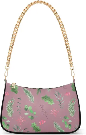 Women's Shoulder Handbags Chain Shoulder Brace for Women Bag Leaves Print Ladies Vacation Handbags Tote Purse,Multi1
