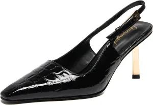 Womens Square Toe Stiletto Sandals Slingback Dressy Heels for Evening Parties Weddings Prom Shoes