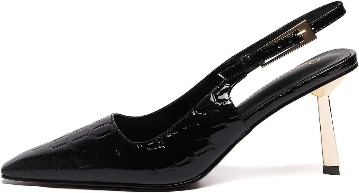Womens Square Toe Stiletto Sandals Slingback Dressy Heels for Evening Parties Weddings Prom Shoes