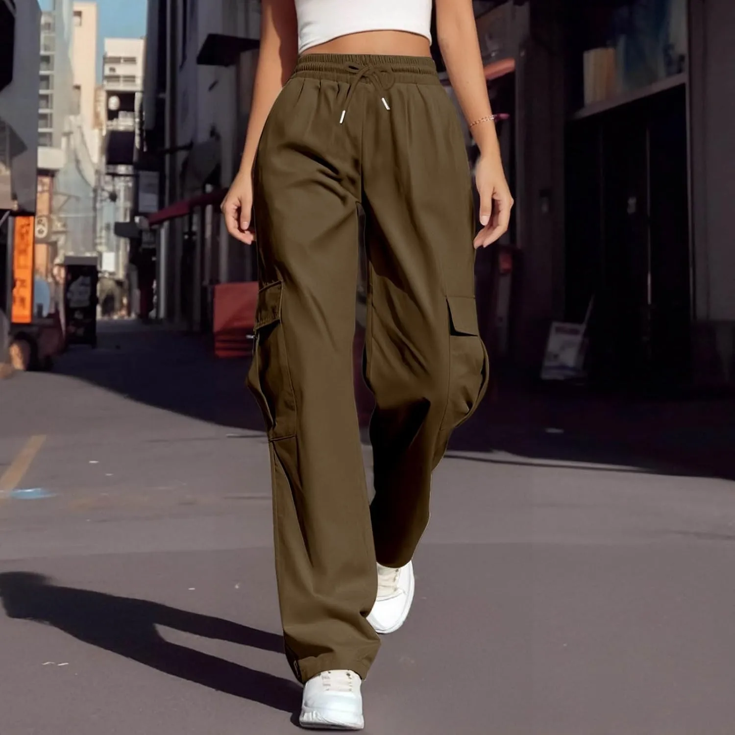 Women's Straight Leg Pants Women's Straight Leg Pants Summer Floral Solid Long Palazzo Lounge Beach Trousers with Pocket