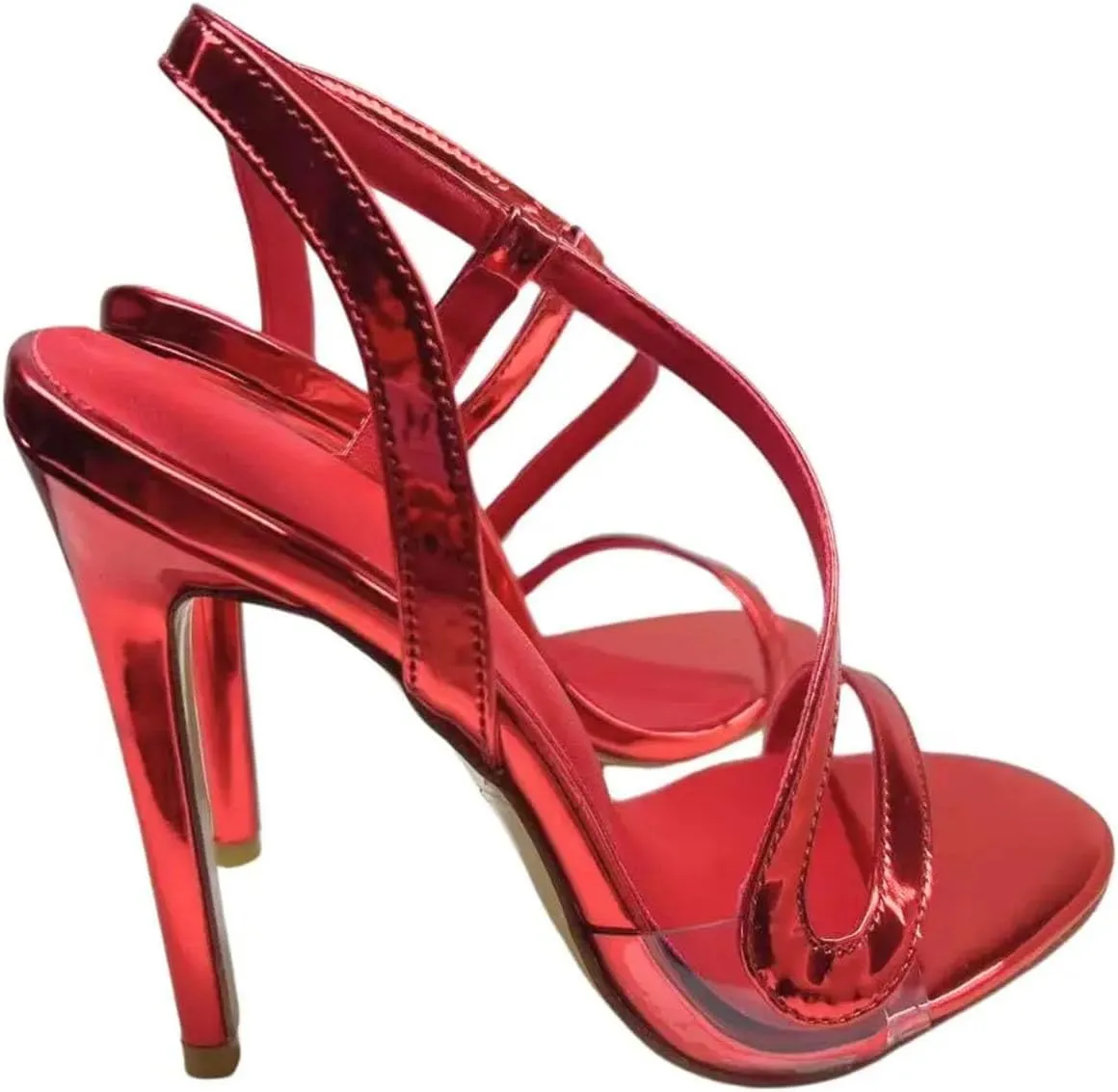 Women's Strappy Peep Toe Sandals, Stiletto Heels Evening Party Footwear