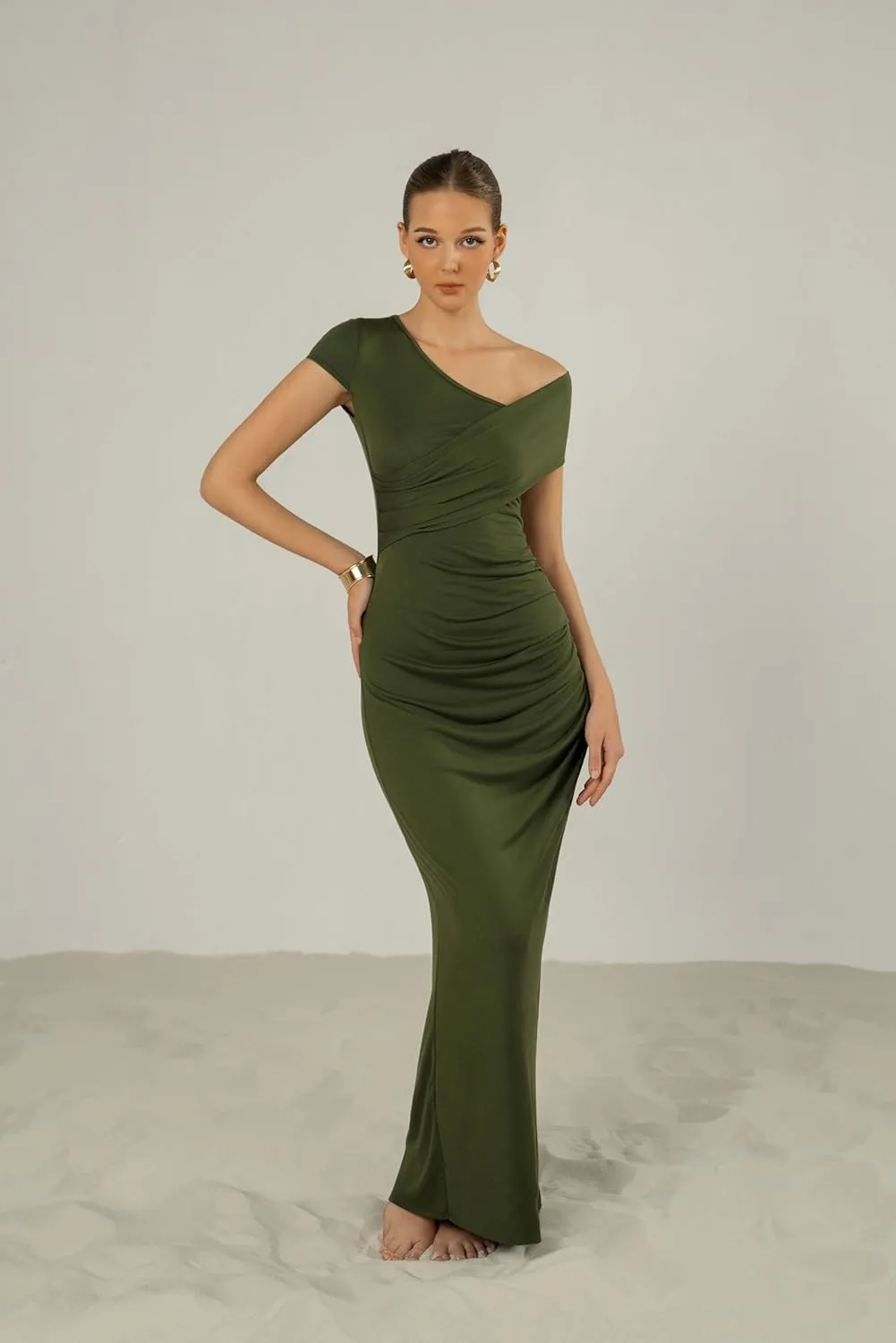 Women's Summer Off Shoulder Asymmetrical Maxi Casual Dress Going Out Elegant Evening Party Dresses