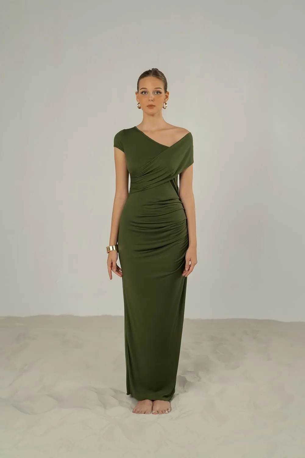 Women's Summer Off Shoulder Asymmetrical Maxi Casual Dress Going Out Elegant Evening Party Dresses