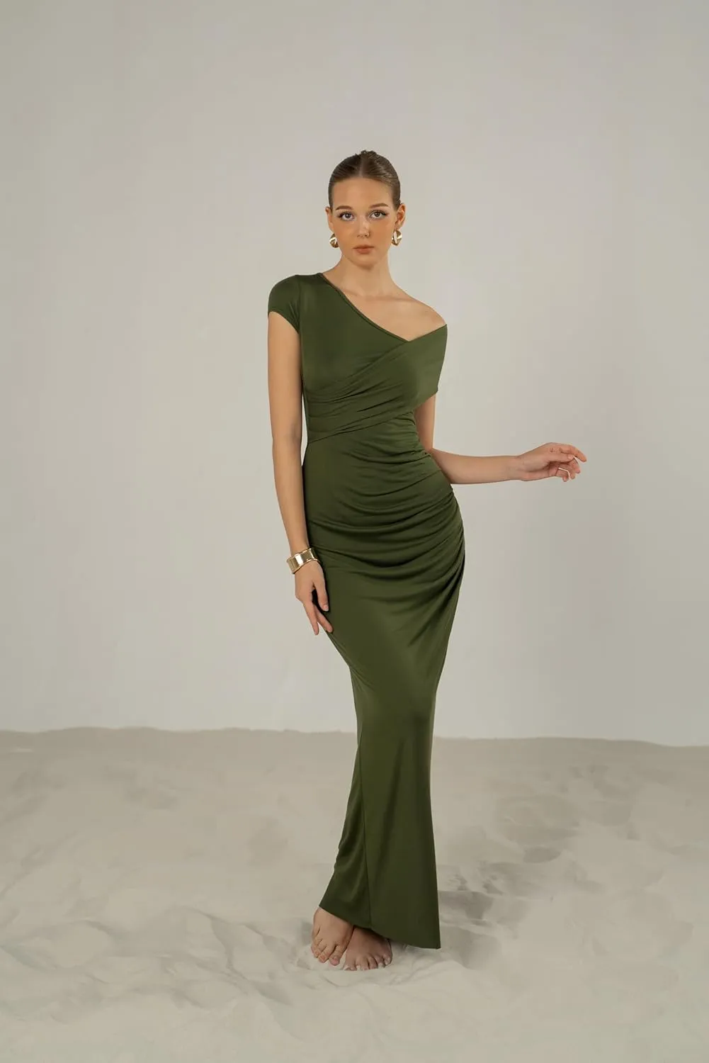 Women's Summer Off Shoulder Asymmetrical Maxi Casual Dress Going Out Elegant Evening Party Dresses