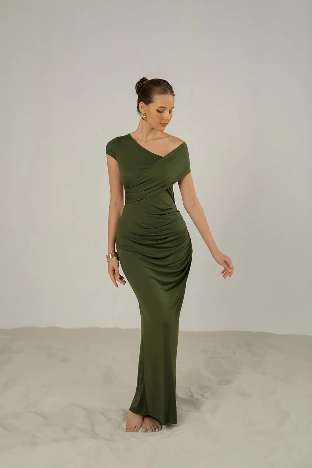 Women's Summer Off Shoulder Asymmetrical Maxi Casual Dress Going Out Elegant Evening Party Dresses