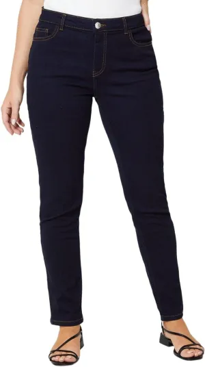 Womens/Ladies Comfort Stretch Slim Jeans (8 US R) (Black), Black, 8 US R