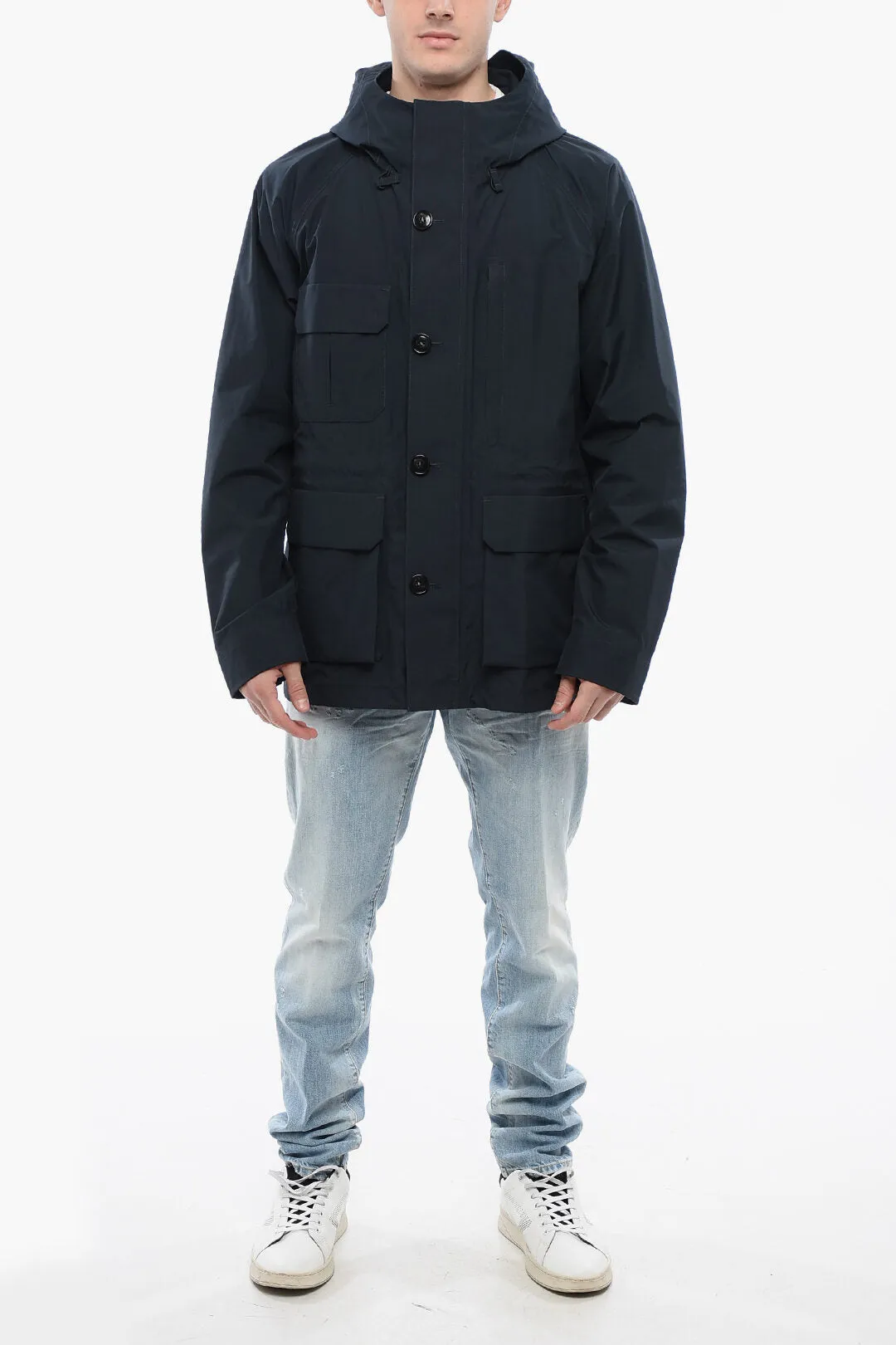 Woolrich Utility MOUNTAIN Raincoat With Drawstrings